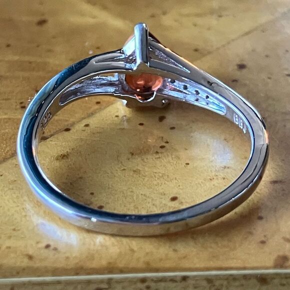 Natural Red Labradorite Sterling Silver Ring Size 9.75 - Picture 5 of 10